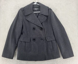 Kenneth Cole Reaction Woman's size 12 Graphite gray coat button down mid length - Picture 1 of 10