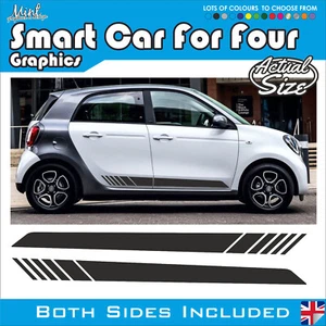Coche inteligente PARA CUATRO rayas laterales calcomanías pegatinas gráficos GRATIS P&P 021 - Imagen 1 de 5