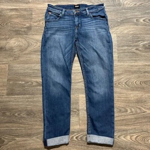 Hudson Jeans Size 29 Bacara Straight Crop Blue Denim Casual Cropped Cuffed Dark - Picture 1 of 12