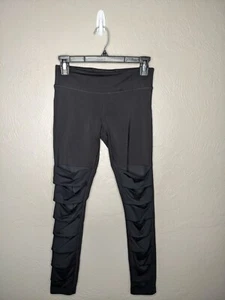 Ivivva Girls 12 Black Leg Mesh Cutouts Leggings - Picture 1 of 5