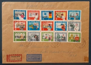 DDR Germany 1964 Registered Cover Anniversary Set to Detroit Michigan XF 3982-1 - Picture 1 of 2