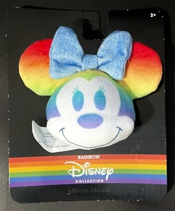 Disney Rainbow Pride Month Minnie Mouse Keychain Bag Clip Plush Keychain LBGTQ - Picture 1 of 2