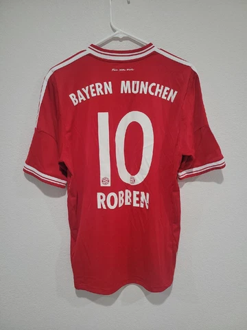 BAYERN MUNICH 2013/2014 HOME FOOTBALL SHIRT #10 Robben ADIDAS JERSEY SIZE M Cover