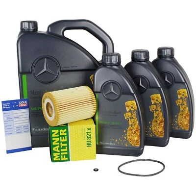 MERCEDES BENZ Filtro olio Mann + 8L Mercedes 5W30 229.51 per Classe C W204 W212 CLS CDI HU821x