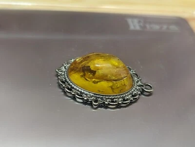 Pendant With Amber Stone 5.25 Grams 1 Piece - Image 1 of 3