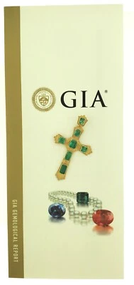 Colombian 7 Green Emerald Cross 5ct 18K+ Yellow Gold GIA  - Image 1 of 4