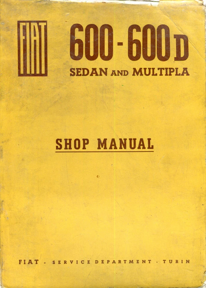Fiat 600 600D Saloon and Multipla 633cc original official workshop manual 1963 - Image 1 of 1