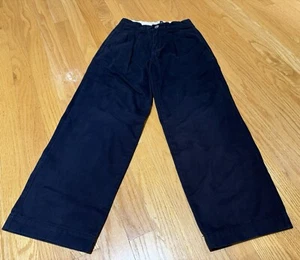 Gap Kids Boys Pants Size 8 Regular Navy Blue Chinos Adjustable Waist Zipper - Picture 1 of 3