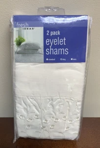 Neu & versiegelt - Frische Ideen gerüschtes Kissen Shams König Elfenbein Öse - Bild 1 von 5
