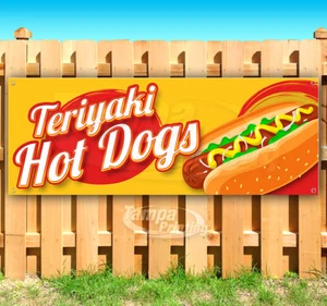 TERIYAKI HOT DOGS Advertising Vinyl Banner Flag Sign Many Sizes - Picture 1 of 6