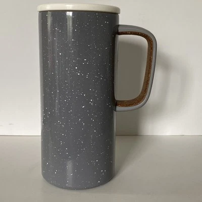 Taza de viaje Ello con tapa metal gris moteado 16 oz tapa atornillada café té Foto 1 de 4