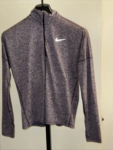 Nike Dri-Fit Women’s Running Shirt Long Sleeve Purple Medium 1/4 Zip Stretch - Picture 1 of 7