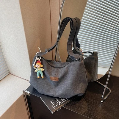 Minimalist Tote Bag For Women With Denim Material And Large Capacity For Daily - image 1 of 4