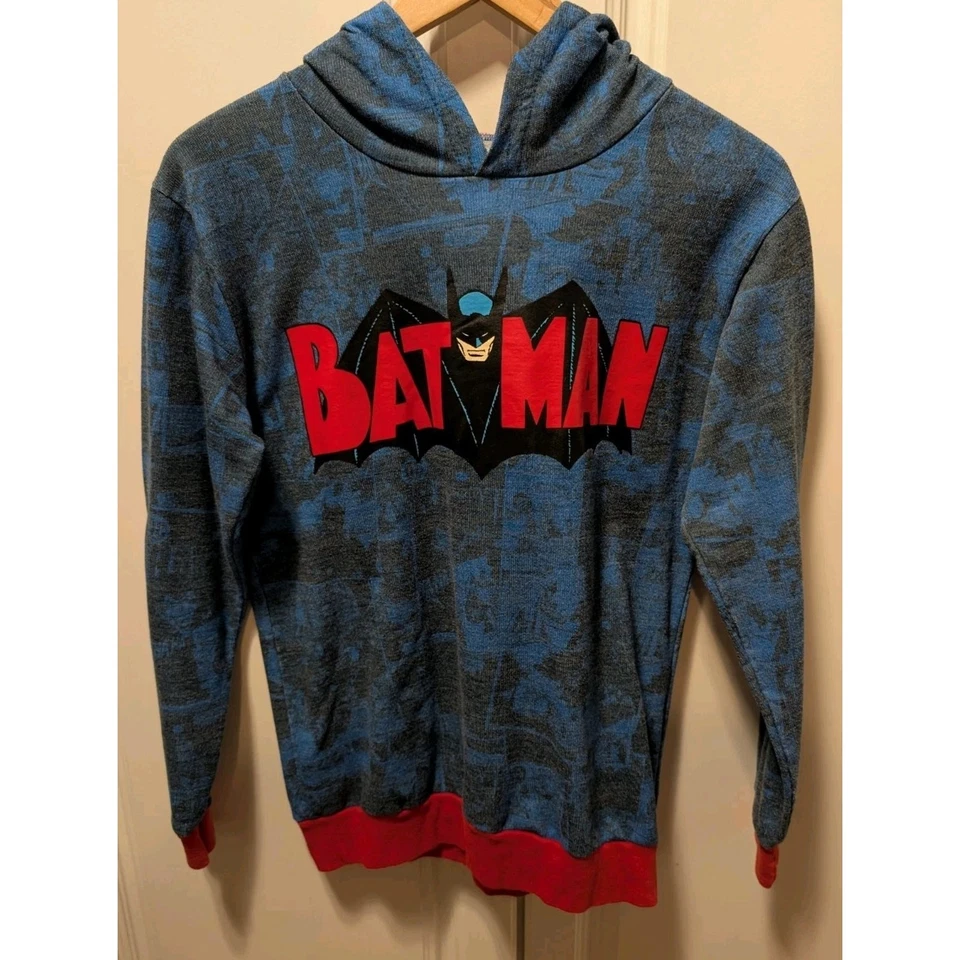 Batman Pullover Sudadera con Capucha Niños Talla 10/12 DC Comics Azul Rojo  Foto 1 de 4