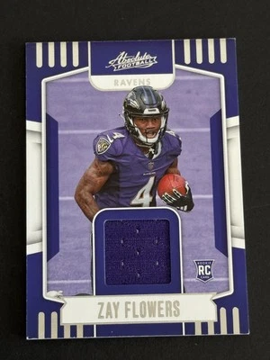 Zay Flowers 2023 Panini Absolute RC Rookie Patch #ARM-9 - Image 1 of 4