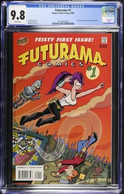 Futurama 1 Cgc 9.8 White Pages 2000 Bongo Comics - Image 1 of 2