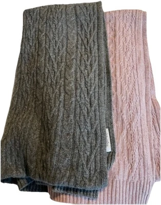 Nuevo con etiquetas Martha Stewart 100 % cachemira 2 colores (envoltura de bufanda gris o púrpura, talla 80x24 pulgadas Foto 1 de 4