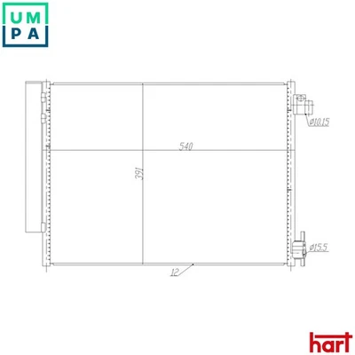 CONDENSER AIR CONDITIONING 623 925 FOR RENAULT SMART H4B401/451/453 0.9L 3cyl - Image 1 of 4