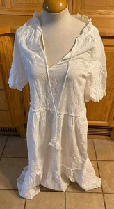 NWT Women's Exclusive Medium White Full Length Swimsuit Cover Up Summer Casual - Picture 1 of 9