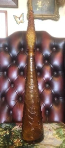 Vintage Emboli Amber Glass Geni Bottle - Picture 1 of 16