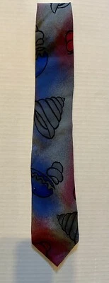 Галстук Barneys of New York 100% шелк - фиолетовый - черный и синий - ручная работа в Италии! - Изображение 1 из 3