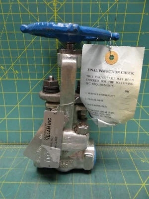 Velan Socket Weld Manual 1" Globe Valve W05-2074B-13AA Class 800 Stainless Steel - Image 1 of 4