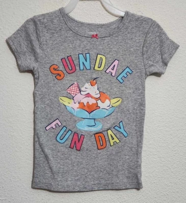 Camiseta Carter's Niñas Talla 5 Manga Corta Sundae Funday IceCream Gráficos Foto 1 de 3