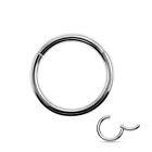 16G 100% 316L Steel Hinged Segment Ring Hoop Ear Lip Nose Piercing Septum Cliker