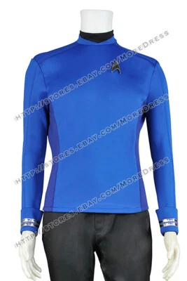 Commander Spock Costume for Star Trek Beyond Cosplay Science Officer Blue Shirt - Image 1 of 4