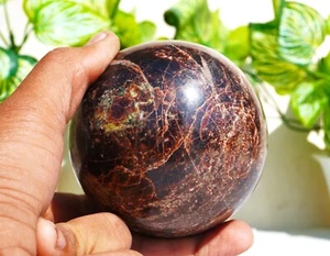 4" (10cm ) Natural Red Garnet Stone Sphere Ball - Picture 1 of 10