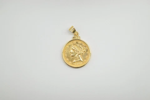 1907 $5 Five Dollar Gold Coin Liberty Half Eagle Pendant 22KT (10.1 GRAMS) Cover