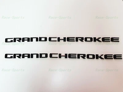 NUEVOS 2 PIEZAS Kits Negro Brillante GRAND CHEROKEE 3D Letras Emblemas Placa de Identificación Insignia Jeep Foto 1 de 4