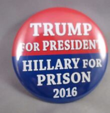 WHOLESALE LOT OF 22 TRUMP FOR PRESIDENT HILLARY PRISON 2016 BUTTONS Anti Clinton
