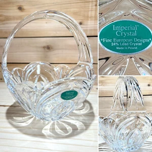 Vintage polnischer Kristall Imperial Glas schwer 8" hoch Korb - kostenloser Versand! - Bild 1 von 6