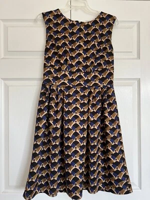 Vestido sin mangas Closet London Fit n Flare marrón azul negro geométrico para mujer 10 Foto 1 de 4