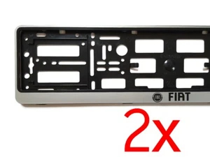 2x SILVER FIAT European Euro License Number Plate Holder Frame German Car - Picture 1 of 4