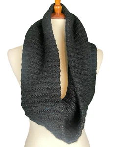 Bufanda negra Snood colorido brillo grueso tejido Y2k Hipster acrílico capucha cuello - Imagen 1 de 6