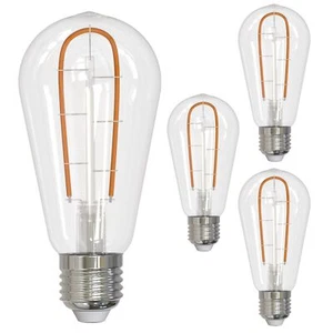 4Pack LED ST18 Curved Filament Hairpin, E26, 3W(25W), Clear, 2100K, 230LM, CRI80 - Picture 1 of 4