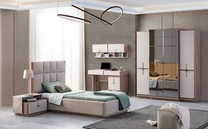 Moderne Kinderzimmer Möbel Designer Bett Schreibtisch Wandschrank Neu - Bild 1 von 16