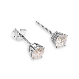 0.2 Carat 14K Solid White Gold Stud Earrings 0.20 Carat Natural Diamond - Picture 1 of 5