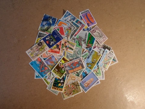 Collection lot 60 different stamps of Nigeria Cover