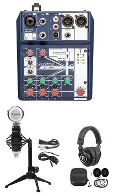Gaming Twitch Stream Recording Bundle Soundcraft Mixer+Headphones+Mic+Desk Stand - Image 1 of 4