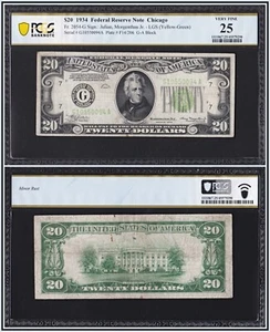 1934 Light Green Seal $20 FRN PCGS Banknote 25 Very Fine LGS Minor Rust - Picture 1 of 7