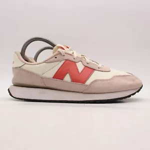 New Balance 237 Men's Size 7 Athletic Sneakers White Pink Casual Shoes GS237PK1 - Picture 1 of 11
