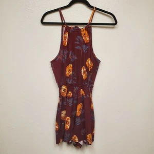 Love at First Sight Girls Romper Medium Red Flowers Elastic Waist Tie - Picture 1 of 11