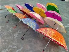 Indian Vintage Cotton Sun Shade Lot OF Silk Wedding Decorative Shade Umbrella