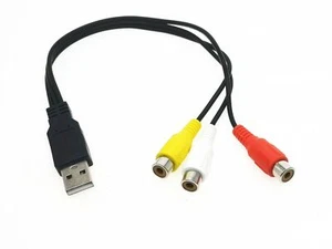 1pc USB Male To 3 RCA Female Video AV A/V Converter Adapter Cable For PC HD TV - Picture 1 of 7