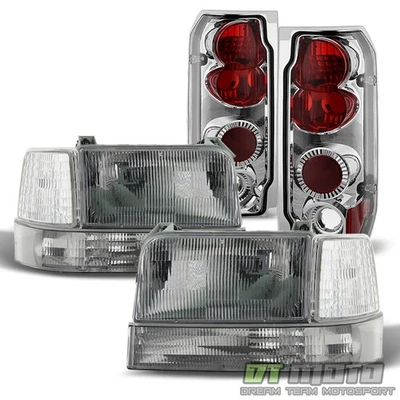 1992-1996 Ford F-150 F-250 Bronco Replacement Clear Headlights+Bumper+Tail Lamps - Image 1 of 4