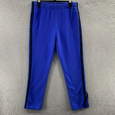 VINTAGE Polo Ralph Lauren Sweatpants Men Small Blue Fleece Striped Pants 90s - Image 1 of 4