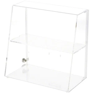 Plymor Acrylic Locking Case w/ Slant-Front, 1 Shelf, 13.75" x 14" x 7.75" - Picture 1 of 1